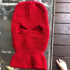 Red Knit Balaclava